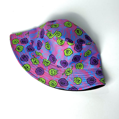 1pc Alien Print Reversible Polyester Bucket Hat, 100% Polyester, Hand Washable or Dry Clean - Non-Stretch & Lightweight with Random Print Placement