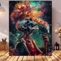 Smoking Skull & Vibrant Smoke Canvas Art, 12x16" - Frameless Wall Decor for Home, Office, Cafe | Perfect for Bedroom, Living Room, Bathroom, Perfect for Room Decor