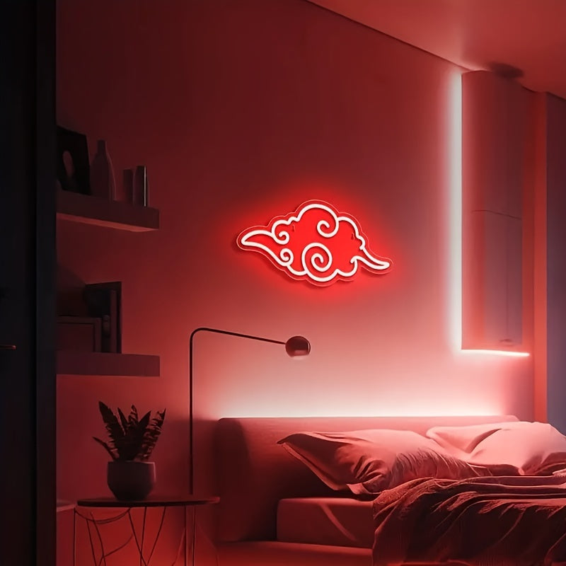 USB-Powered Anime Neon Sign Light - Perfect for Game Rooms & Wall Decor, Cool Monochrome Design, Anime Room Decor