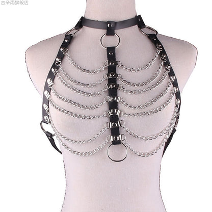 Nightclub Sexy Rivet Collar Chest Cover Trendy Chain