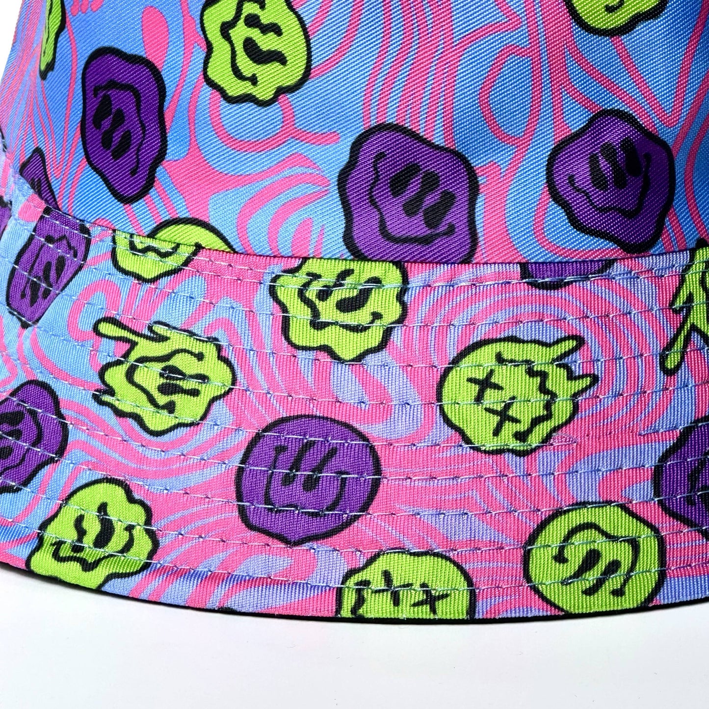 1pc Alien Print Reversible Polyester Bucket Hat, 100% Polyester, Hand Washable or Dry Clean - Non-Stretch & Lightweight with Random Print Placement