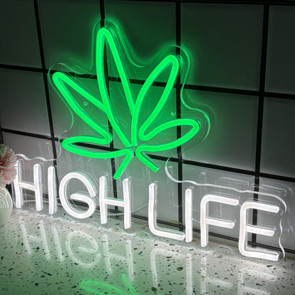 1pc High Life LED Neon Sign, USB Powered Wall Decor, Switch Controlled, Multipurpose for Bedroom, Bar, Coffee Shop, Game Room - No Battery Required