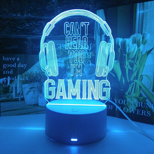 1pcs Gaming LED Desk Lamp with "Can't Hear You I'm Gaming" Message, USB/Battery Operated, Multi-Color Neon Sign, Decorative Table Night Light for Gamers, Perfect Gift for Friends and Family