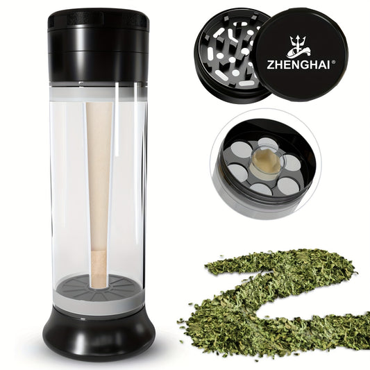 ZHENGHAI 3 In 1 Tobacco Grinder Herb Grinder Multifunctional Cone Loader Rolling Machine Blunt Joint Roller Machine Grinding Filling Storage All In One With Cleaning Brush